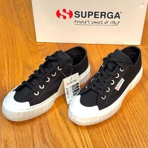 Superga 2630 Stripe Sneaker Black/White Women’s 6